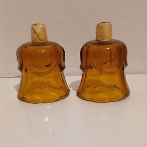 Home Interiors Homco Amber Glass Bell Tulip Candle Holder Cup Accents